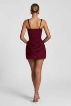 Corset Dress Wine Red – Back