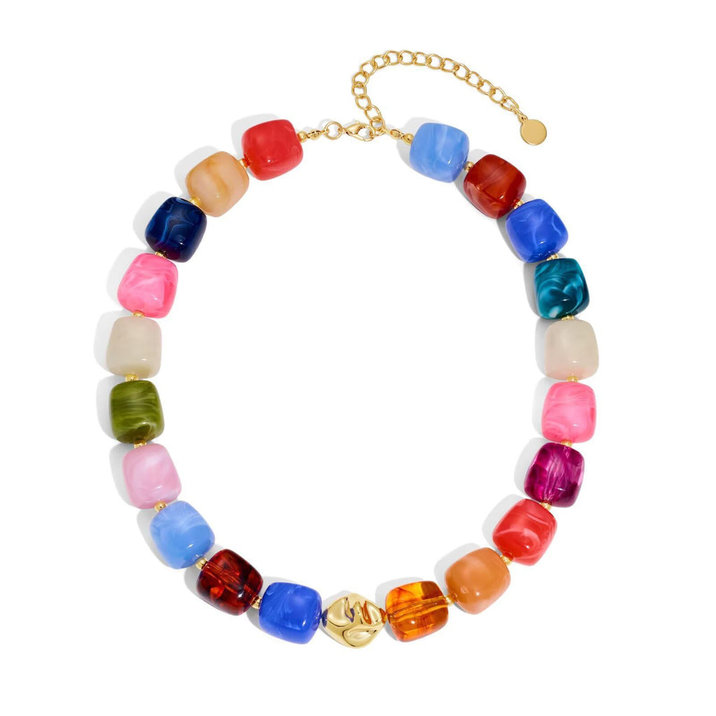 Bohemian-style Resin Bead Necklace