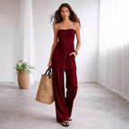 2-Piece Jumpsuit Set – Summer Sleeveless Top and Matching Pants - Luxxella